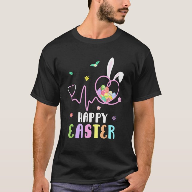 Bunny Nurse Stethoscope Happy Oaster Eggs Rabbit N T-Shirt (Vorderseite)