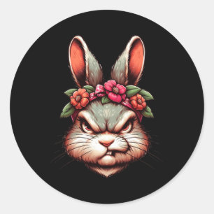 Bunny Oaster Angry Bunny Runder Aufkleber