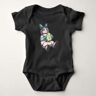 Bunny Oaster Easter Eizelastronaut Baby Strampler