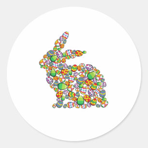 Bunny Oaster Egg Jagen Niedlicher Kaninchenfrühlin Runder Aufkleber