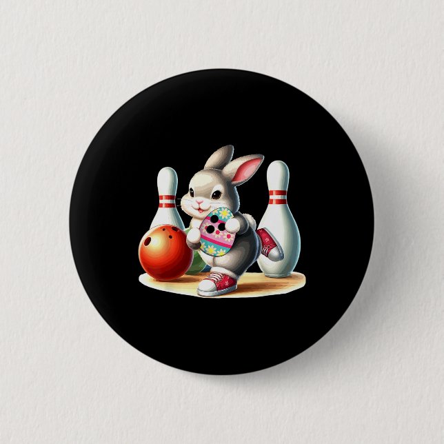 Bunny Oaster Egg Kostüm Bowling Spielerkostüm Ki Button (Vorderseite)
