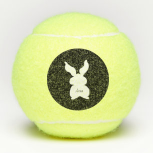 Bunny Oaster Kaninchen Schwarz-weiß Tennisball Tennisbälle