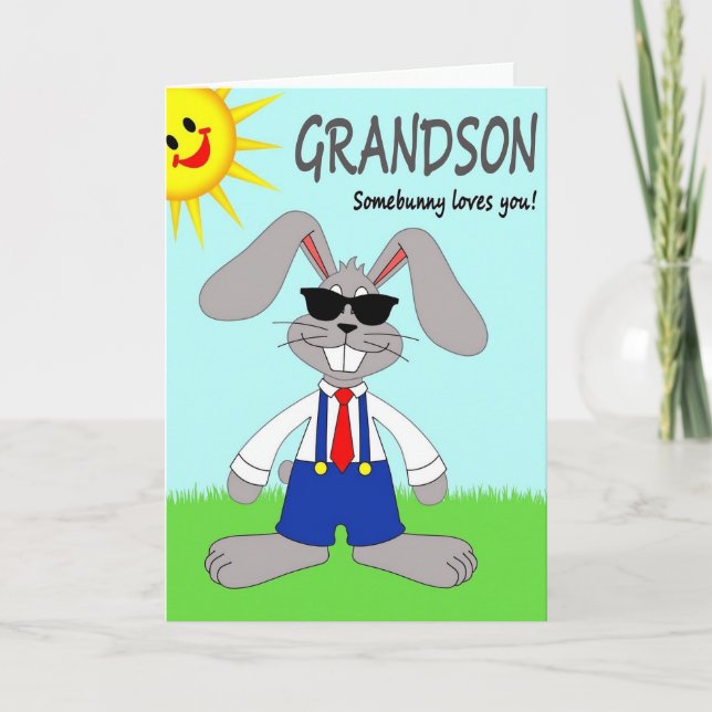 Bunny Overalls Love You Card Karte (Vorderseite)