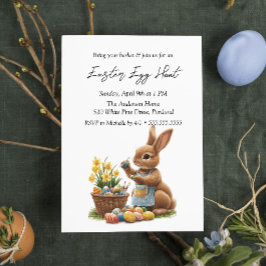 Bunny Painting Eggs Ostereier Jagd Einladung