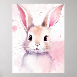 Bunny Pastel niedlich Pink Poster
