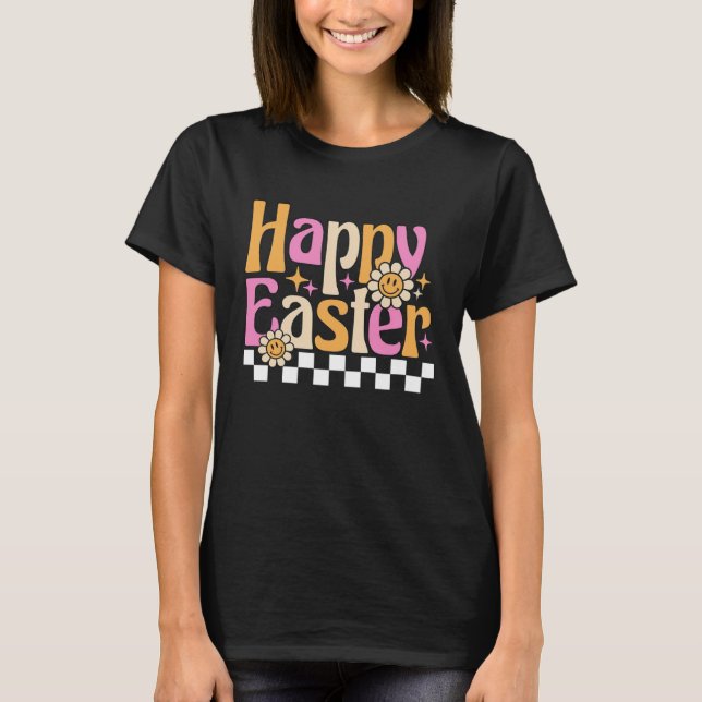 Bunny Pastel Spring Hunt Eggs Rabbit Happy Easter  T-Shirt (Vorderseite)