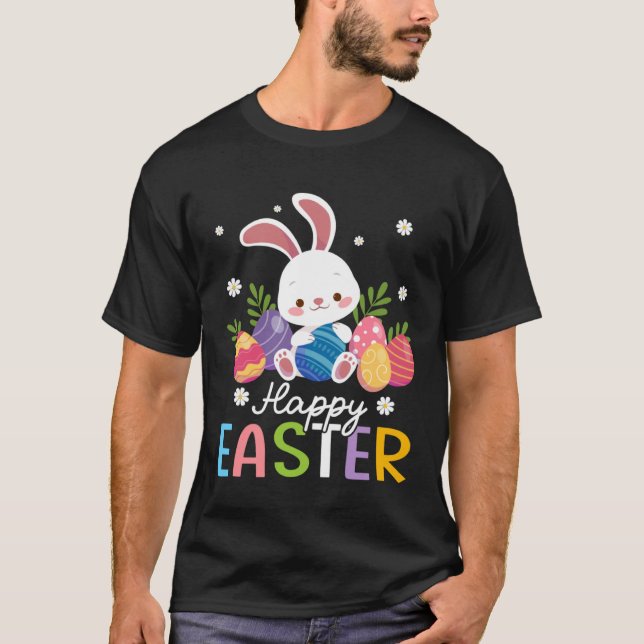 Bunny Pastel Spring Hunt Eggs Rabbit Happy Easter  T-Shirt (Vorderseite)