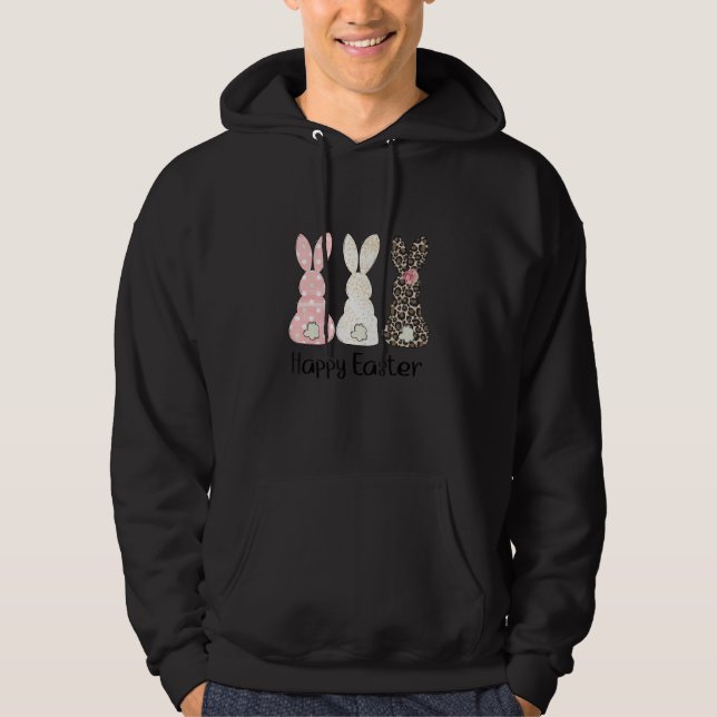 Bunny Pastel Spring Hunt Eggs Rabbit Happy Osterfe Hoodie (Vorderseite)