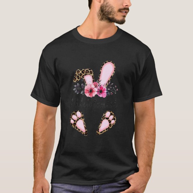 Bunny Phlebotomist Leopard Print Rabbit Niedlich E T-Shirt (Vorderseite)