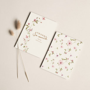 Bunny Pink Baby shower Carte de remerciements