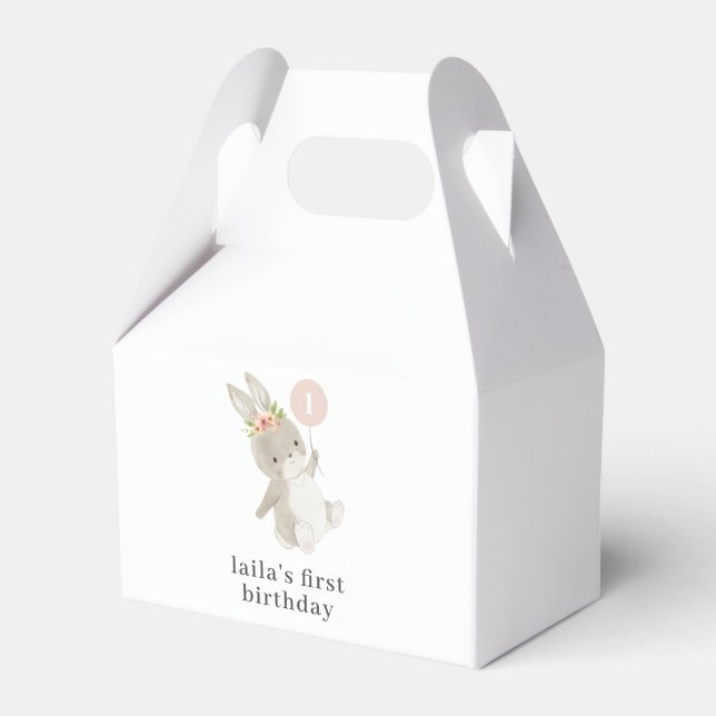 Bunny Pink Balloon Geschenkschachtel (Vorderseite)