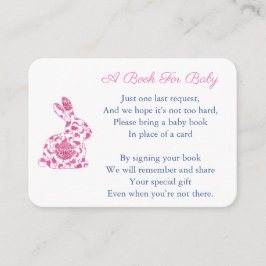 Bunny Pink Chinoserie Bücher für Baby Girl Dusche Begleitkarte
