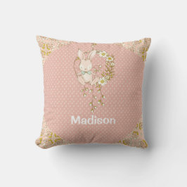 Bunny Pink Floral Baby Girl Personalisiertes Kinde Kissen