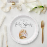 Bunny Pink Girl Baby Dusche Pappteller<br><div class="desc">Weiche,  pastellfarbene Aquarellblütenhose Girl pink Duschpapier Teller. So niedlich. 100% Kundenzufriedenheit mit "Zazzle"</div>