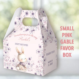 Bunny Pink Lila Floral Spring Girl Babydusche Geschenkschachtel