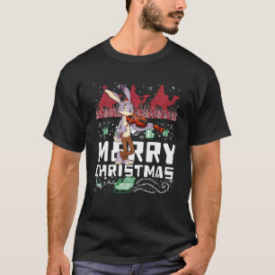 Bunny Playing Violine Carols Familie Matching Ugly T-Shirt