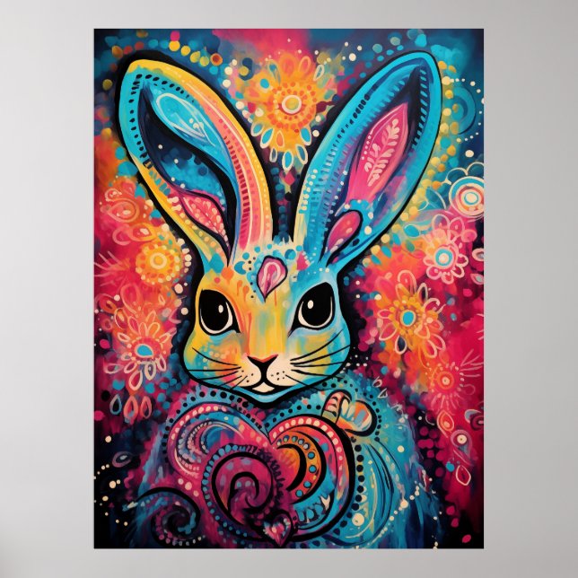 Bunny Positive vibes herzen Poster (Vorne)