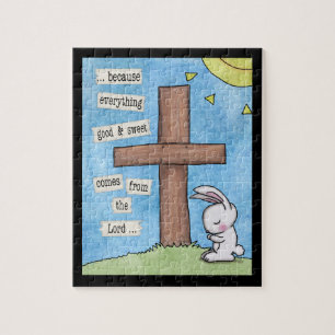 Bunny Prays am Kreuz