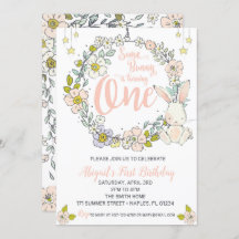 Bunny première invitation anniversaire