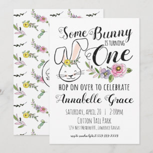 Bunny première invitation anniversaire