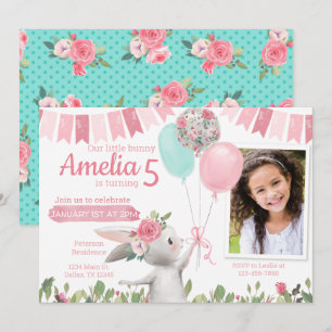 Bunny Rabbit Anniversaire Fête Invitation