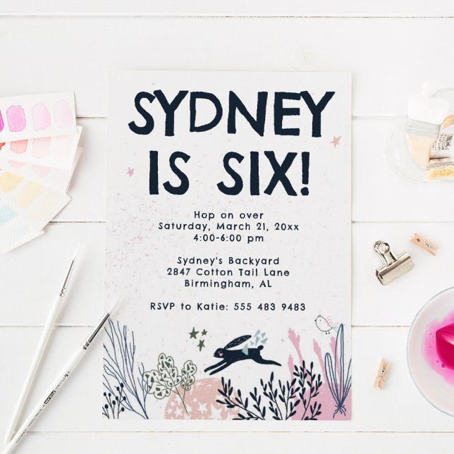 Bunny Rabbit Anniversaire Fête Invitation (Créateur téléchargé)