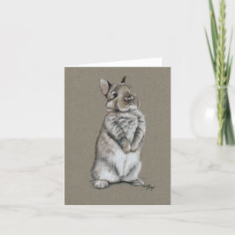 Bunny Rabbit Art Note Card Feiertagskarte