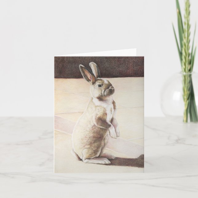 Bunny Rabbit Art Note Card Karte (Vorderseite)