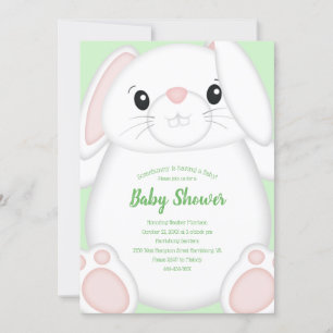 Bunny Rabbit Baby Dusche Grün Einladung
