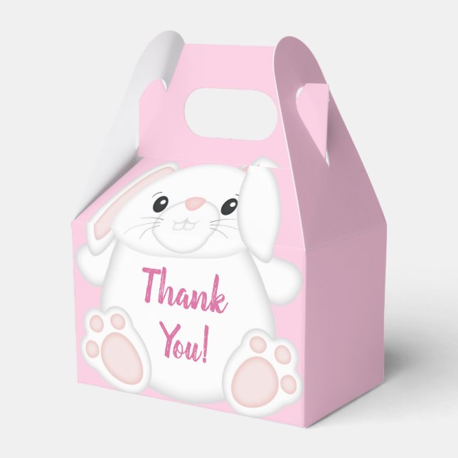 Bunny Rabbit Baby Dusche Pink Geschenkschachtel (Vorderseite)