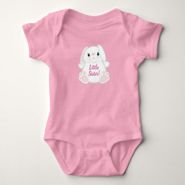 Bunny Rabbit Baby Dusche Pink Strampler (Vorderseite)