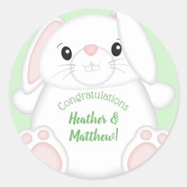Bunny Rabbit Baby Dusche Runder Aufkleber