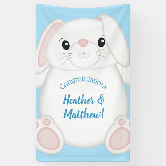 Bunny Rabbit Baby Dusche Woodland Banner (Vertikal)