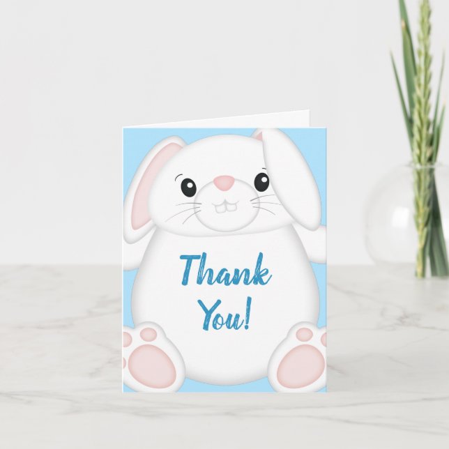 Bunny Rabbit Baby Dusche Woodland Dankeskarte (Vorderseite)