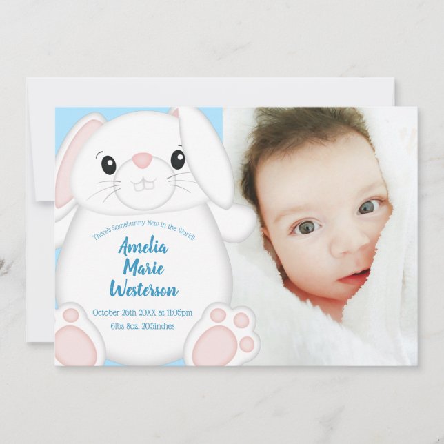 Bunny Rabbit Baby Dusche Woodland Einladung (Vorderseite)