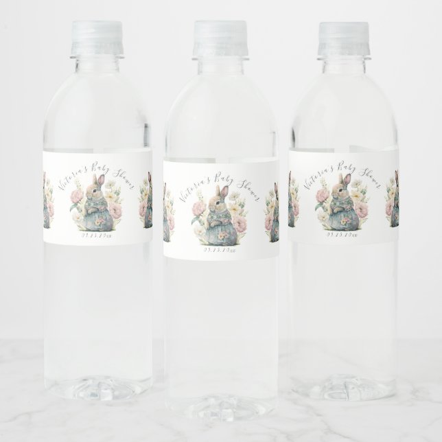 Bunny Rabbit Baby Personalisiert Name Girl Dusche (Flaschen)