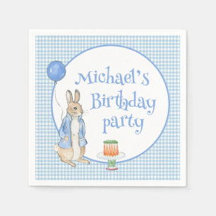 Bunny Rabbit Blue Birthday Party Serviette