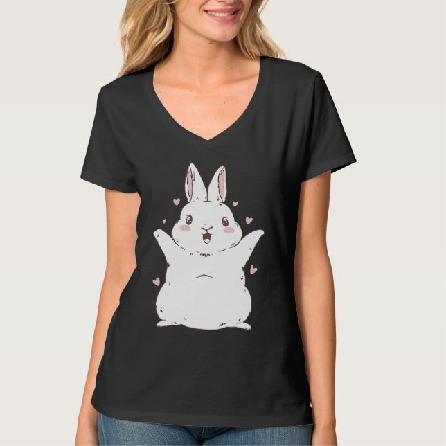 Bunny Rabbit Christmas New Year cute T-Shirt (Vorderseite)