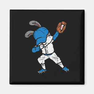 Bunny Rabbit Dab Baseball Ostersport Pitcher Boy Magnet