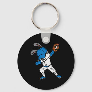 Bunny Rabbit Dab Baseball Ostersport Pitcher Boy Schlüsselanhänger
