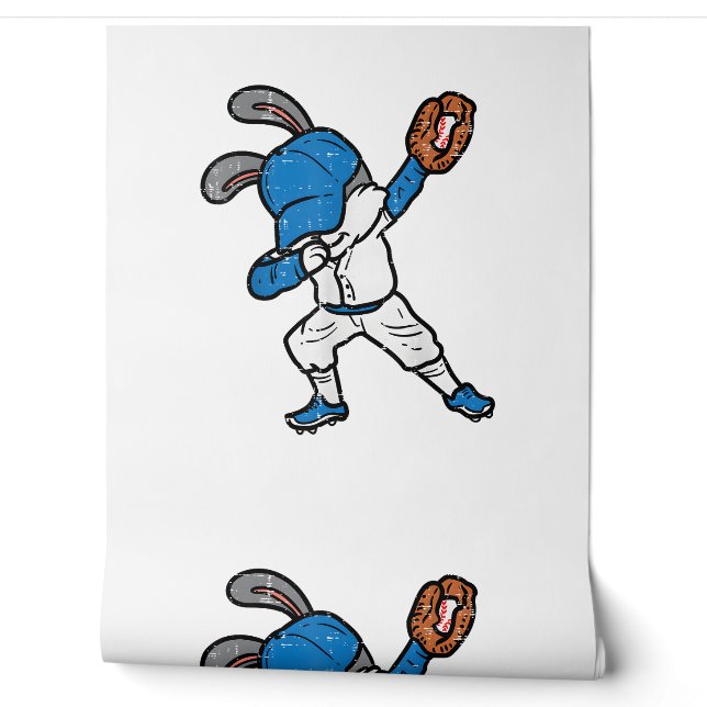 Bunny Rabbit Dab Baseball Ostersport Pitcher Boy Tapete (Abrollen)