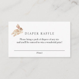 Bunny Rabbit Diaper Raffle Baby Dusche Begleitkarte