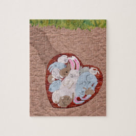 Bunny Rabbit Family Asleep Untergrund
