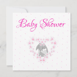 Bunny Rabbit fille rose Baby shower invitation Pos