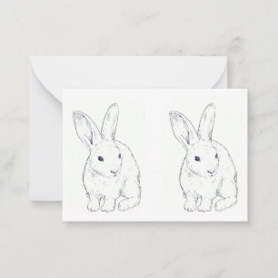 Bunny Rabbit Flat Note Card Mitteilungskarte