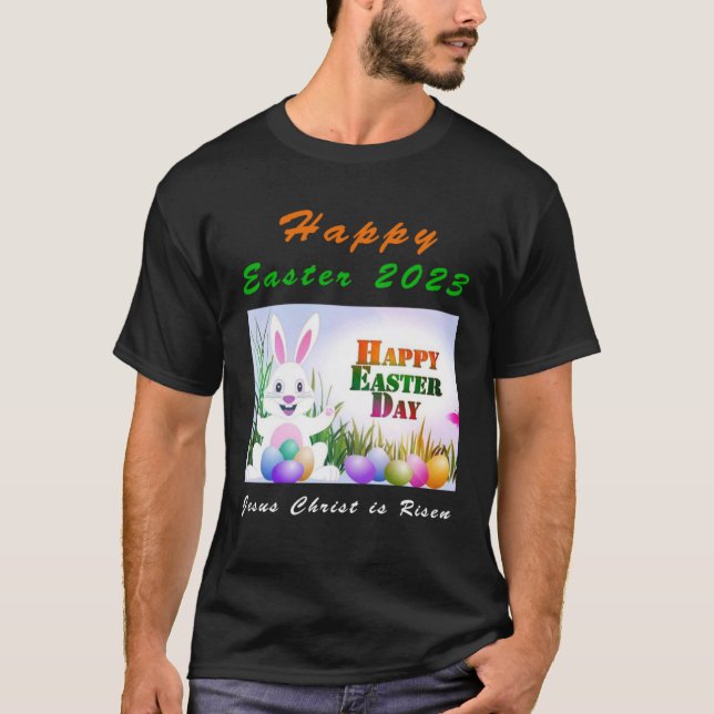 Bunny Rabbit for Easter Day 2023  Jesus is Risen T-Shirt (Vorderseite)