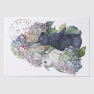 Bunny-Rabbit-Hortensienblume französischer Postste Seidenpapier