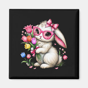 Bunny Rabbit Oaster Tulip Frühlingsblumen Floral W Magnet