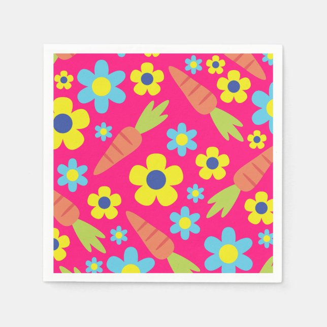 Bunny Rabbit Osterfrühlingsparty Serviette (Vorderseite)