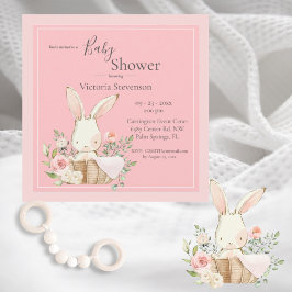 Bunny Rabbit Pink Baby Dusche Einladung
